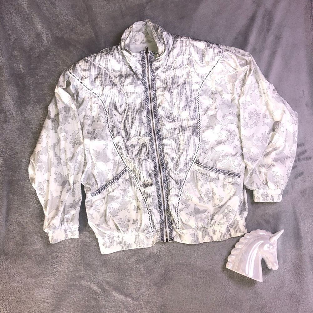 Vintage silver and white jogging jacket
